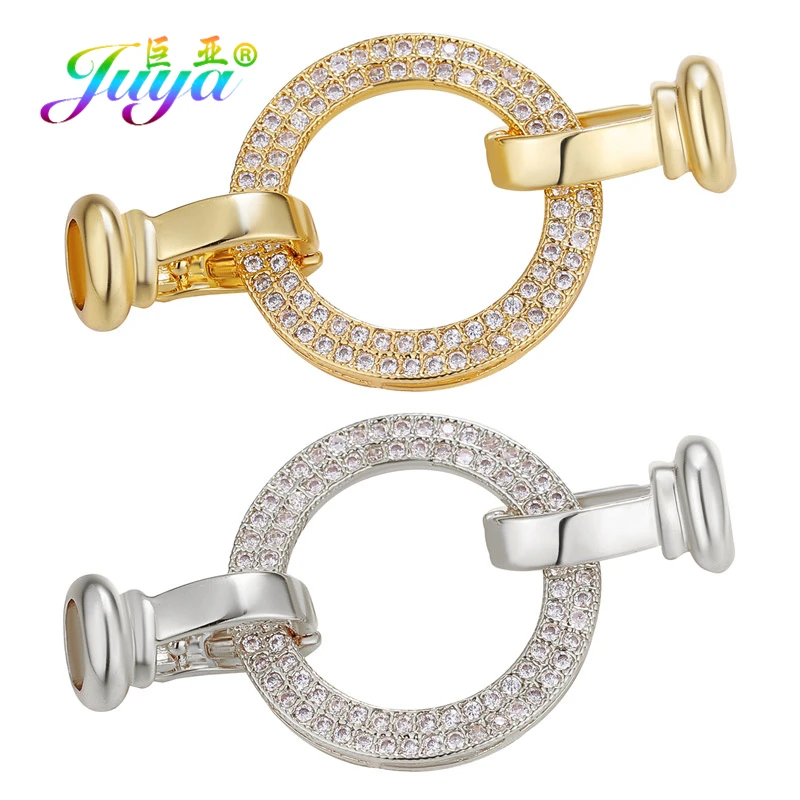 

Juya DIY Gold/Silver Color Creative Fastener Hook Lobster Clasps Accessories For Needlework Natural Stones Pearls Jewelry Making