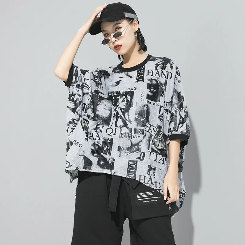 

Свободная футболка с коротким рукавом летучая мышь, размер d