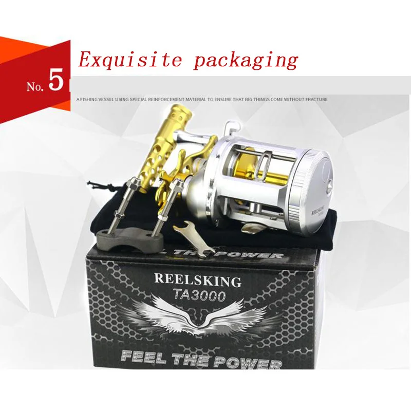 

RQNQ REELSKING Corrosion protection Black and Sliver Cast Drum Wheel Right Hand MAX DRAG 25 Sea Bait Casting Fishing Reels