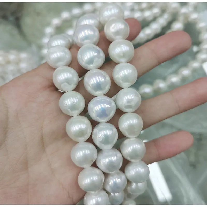 

12 мм/34 шт. естественный белый барокко пресноводный жемчуг бусины DIY браслет ожерелье серьги тонкой конечные бусины в форме цветов