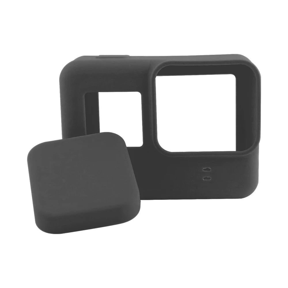 Цветная мягкая силиконовая защитная крышка для объектива GoPro Hero 7 6 5, черная камера для Go pro 7 6 5, аксессуары для экшн-камеры - Цвет: Black Case Set
