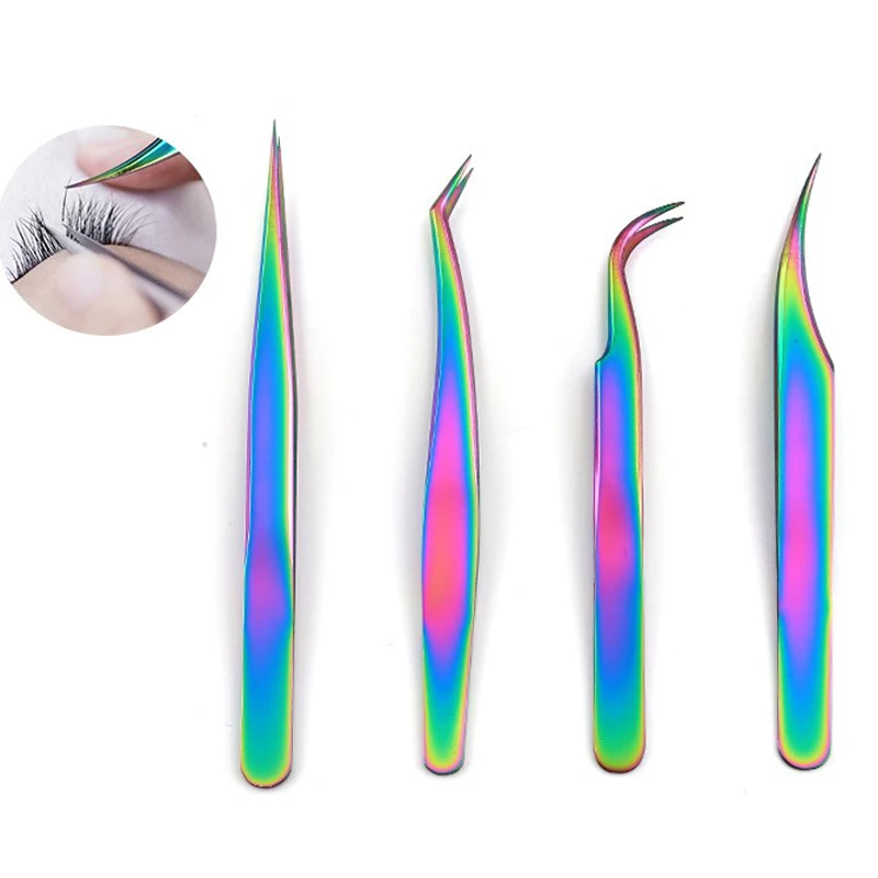 

Щипцы для ресниц бровей зажим аксессуары для ногтей пинцет для ресниц из нержавеющей стали красочные высокоточные зажимы для ресниц