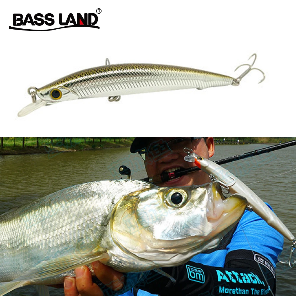 Тонкая рыболовная приманка Bassland jerkbait гольян жесткие искусственные плавающие