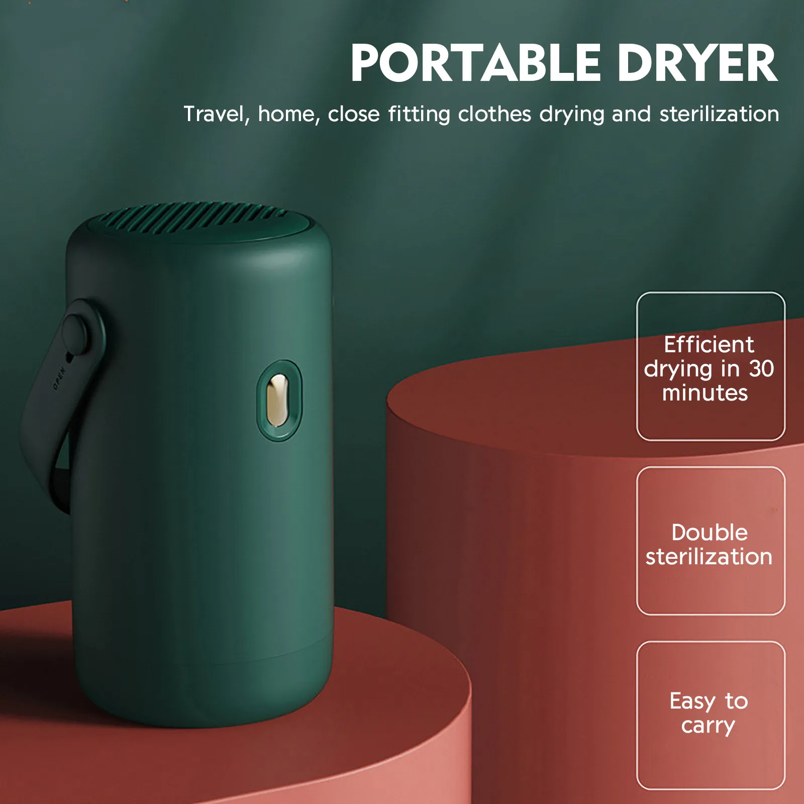 Portable Clothes Dryers Travel Dryer With 2 Working Modes Premium Travel Accessories For Underwear Mini Dryer For Home Houehold