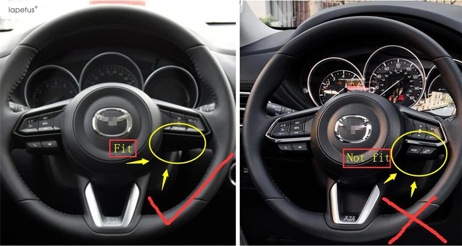 Аксессуары Lapetus подходят для Mazda CX-9 CX9 ABS рамка рулевого колеса формовочная крышка отделка матовая углеродное волокно вид