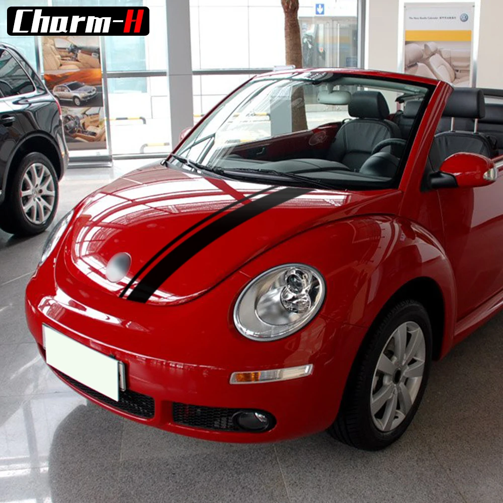 

Автомобильный Стайлинг полосы кузова виниловые наклейки комплект для Volkswagen Beetle 2002-2006 капот крыша задний багажник полосы наклейки аксессуа...