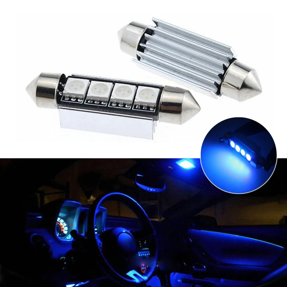 

Replacement LED Bulb Parts 2 Pcs /kit Bright Blue Dome For DC 12V Interior