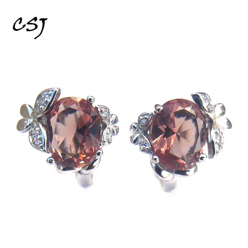 CSJ новый стиль зултанит серьги из стерлингового серебра 925 пробы овальные 8*10 мм