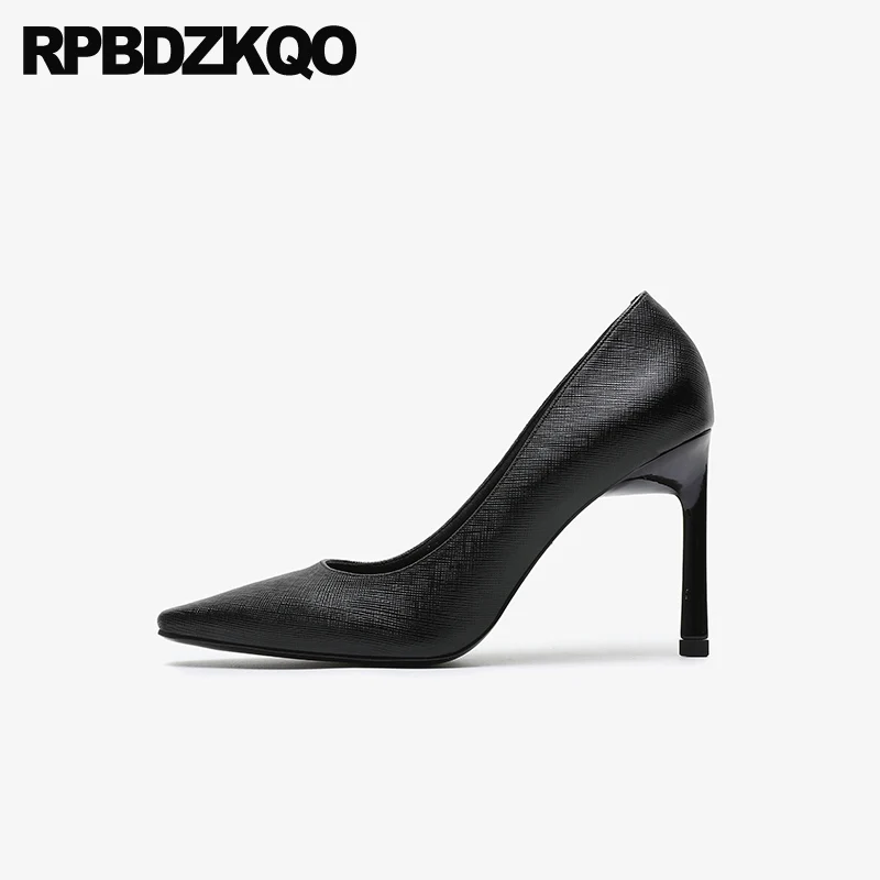 

pumps stiletto scarpin designer office 2019 black work pointed toe thin brand high heels luxury size 4 34 casual shoes women new