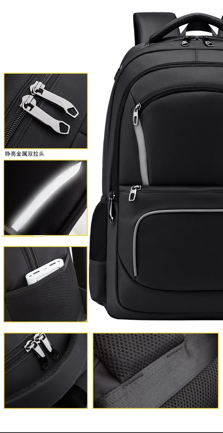 Waterproof Large Backpack 17.3 17 inch Laptop Backpack men Business Travel Multi-function Backpack male Traveling bag Black grey