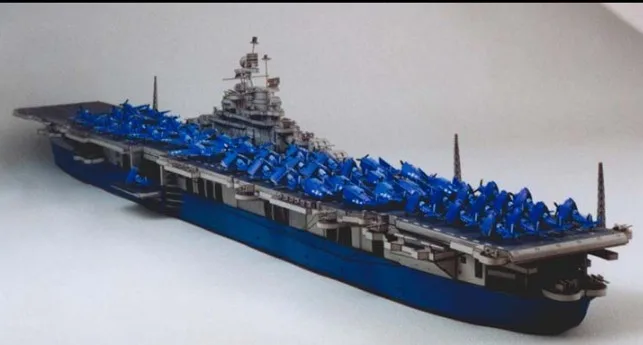 

1:400 U.S. Intrepid aircraft carrier paper model aircraft carrier model handmade paper art DIY