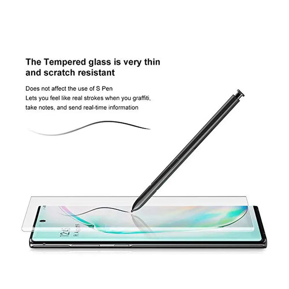 [В 2 упаковках] Защитная пленка для экрана Samsung Galaxy Note10 Note 10 Plus HD с изогнутыми