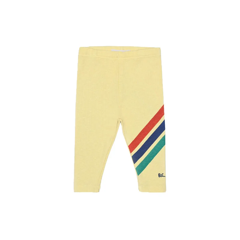 

BOBO 2021 spring new cartoon casual baby trousers warm baby knitted trousers children's clothing