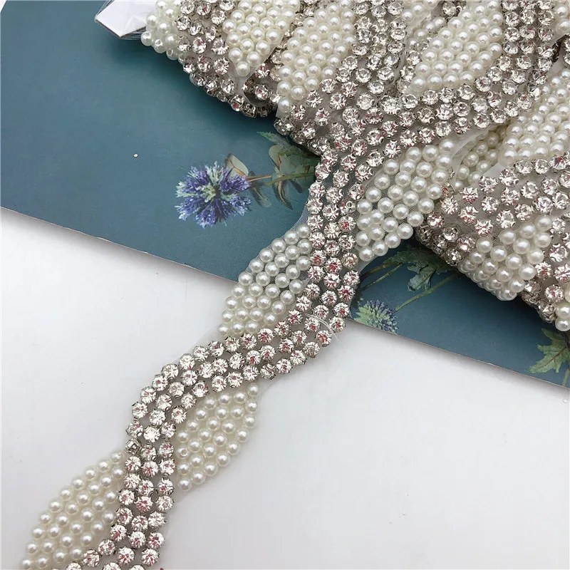 Пояс для свадебного платья с жемчугом Кристальные Стразы аппликации 5 ярдов | Дом