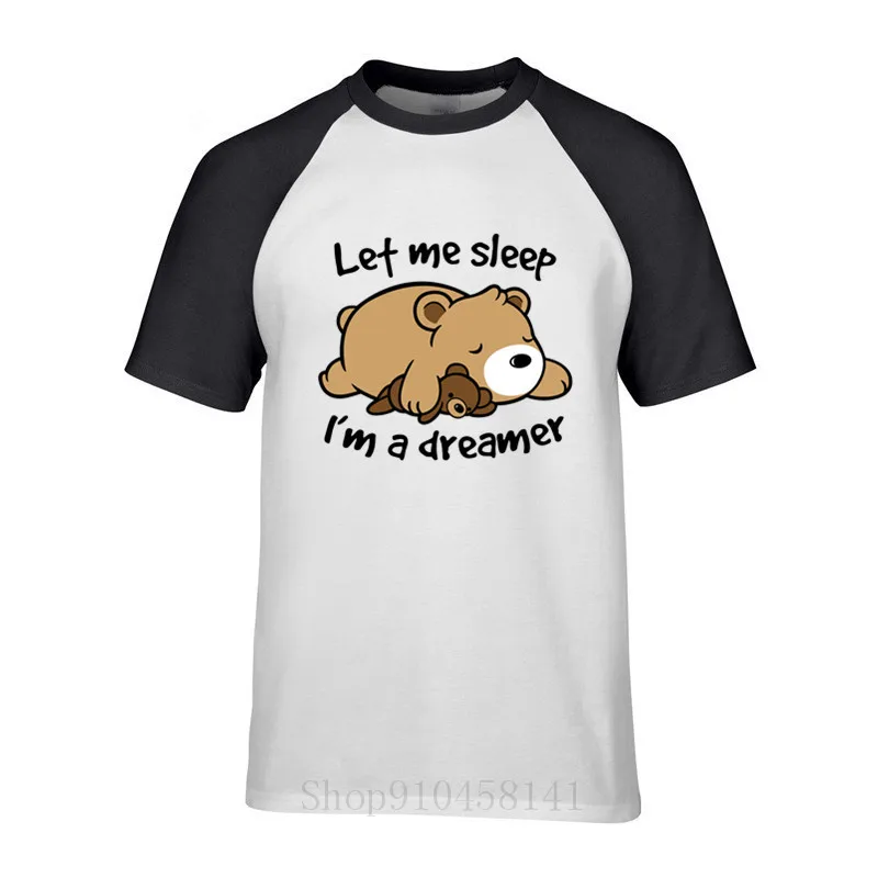 Летние топы Dreamer с медведем забавная футболка Мужская осенняя облегающая круглым