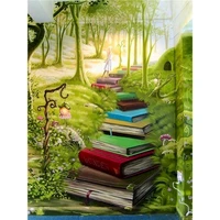 gatyztory frame the forest book road landscape painting by numbers kits for kids beginner handpainted diy gift wall photos