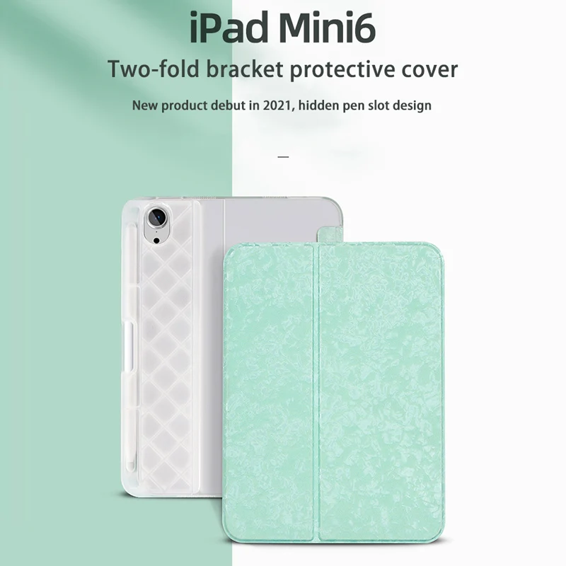 

Мягкий чехол для ipad 2021 дюйма Apple mini6, защитный чехол 9-го поколения с карманом для ручки, прозрачный Магнитный чехол из ТПУ