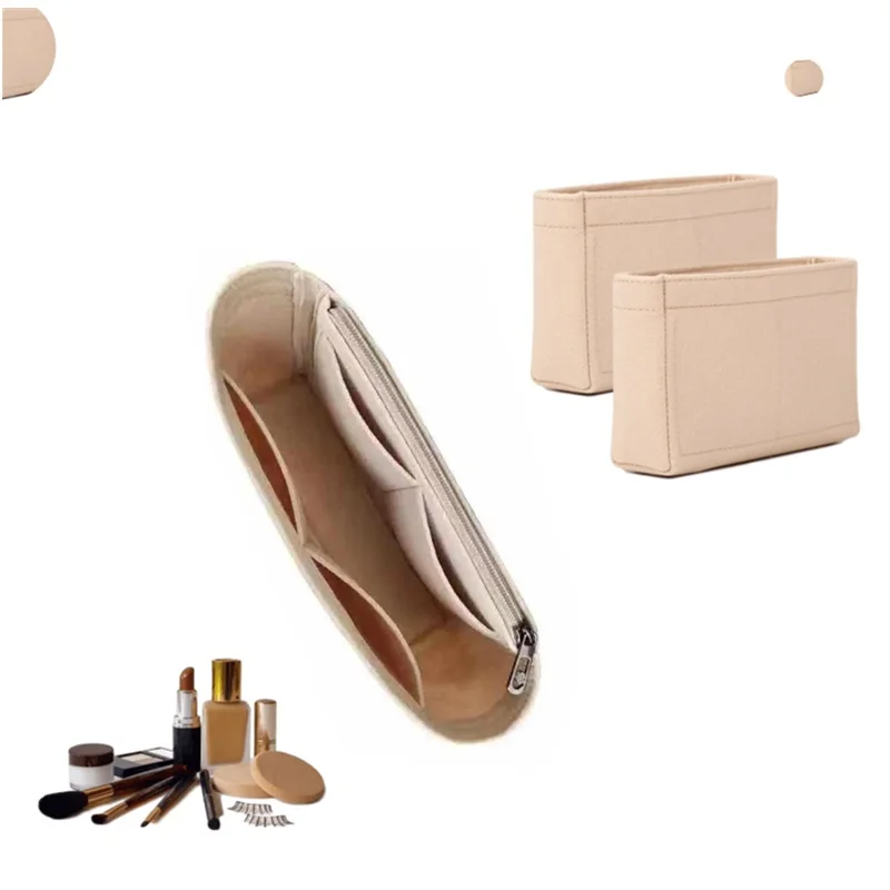 Bolsa de mano con solapa CC 19, bolso de mano de fieltro, organizador de maquillaje, bolso interior de viaje, bolsas de cosm&eacute;ticos port&aacute;tiles-3