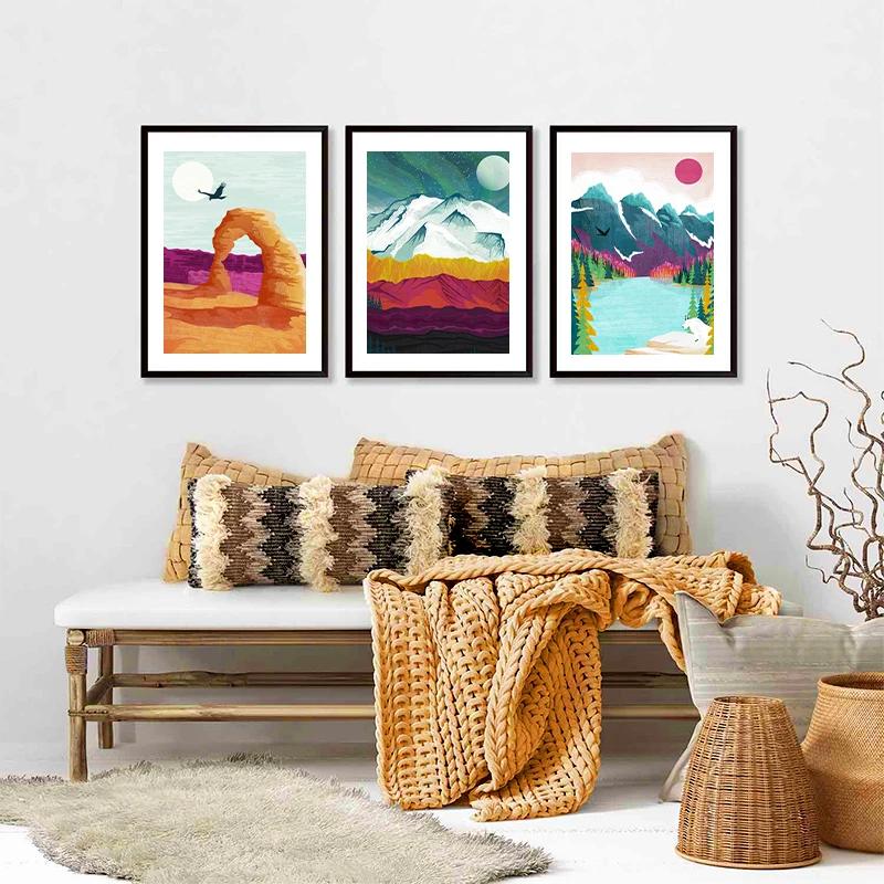 Настенная картина в скандинавском стиле с изображением пейзажа арки банфф