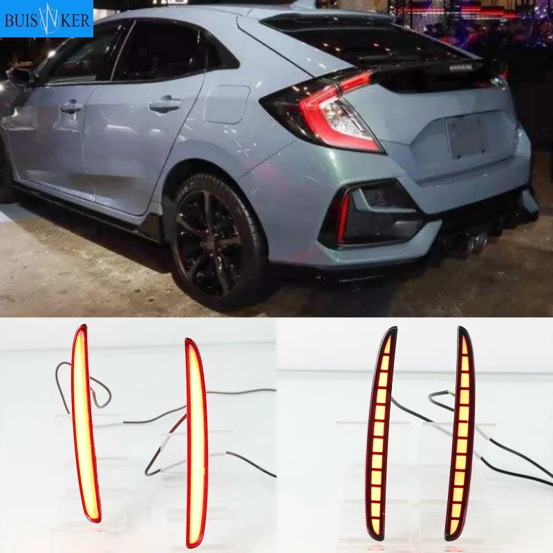 

For Honda Civic Hatchback TYPE R Prototype 2016 2017 2018 2019 2020 LED Reflector Lamp Rear Fog Lamp Bumper Light Brake Light