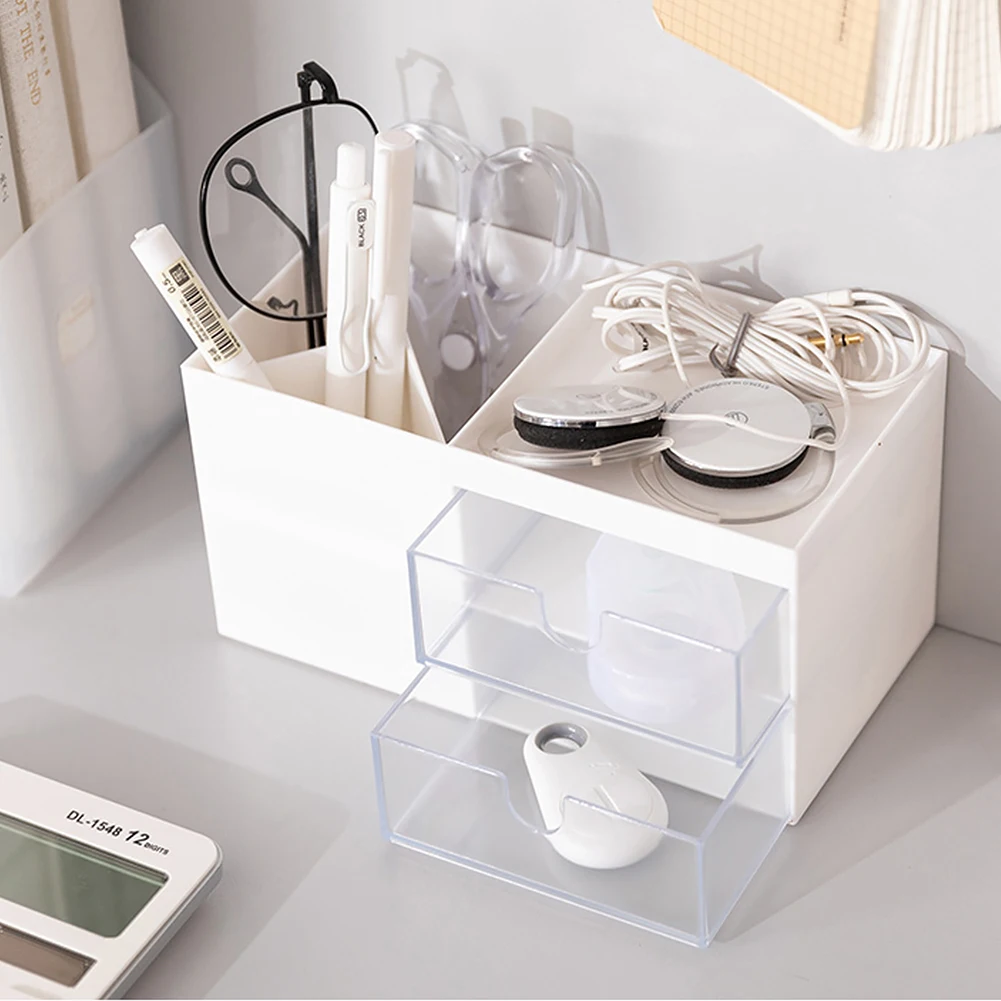 

Tabletop Cosmetic Space Saving Stationery Dormitory Mini Crafts Bedroom Drawer Type Storage Box Desk Organizer Home Office ABS
