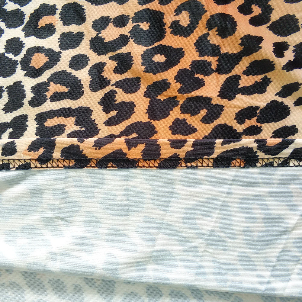 

New Fashion African 100% Polyester waist stripe Hem Leopard Print Loose Style Dashiki Long Dresses For Lady/Women