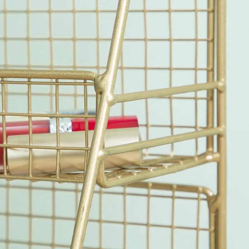 

Iron Wire Kitchen Storage Rack Cosmetic Basket Makeup Shelves Metal Spice Seasoning Holder Home Bathroom Shelf Desktop Organizer