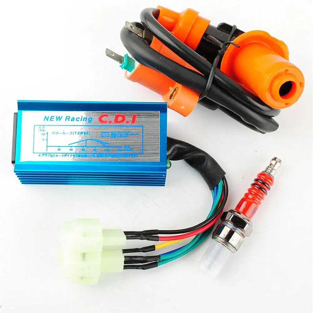Высокопроизводительная гоночная катушка зажигания + Свеча AC CDI для двигателей GY6
