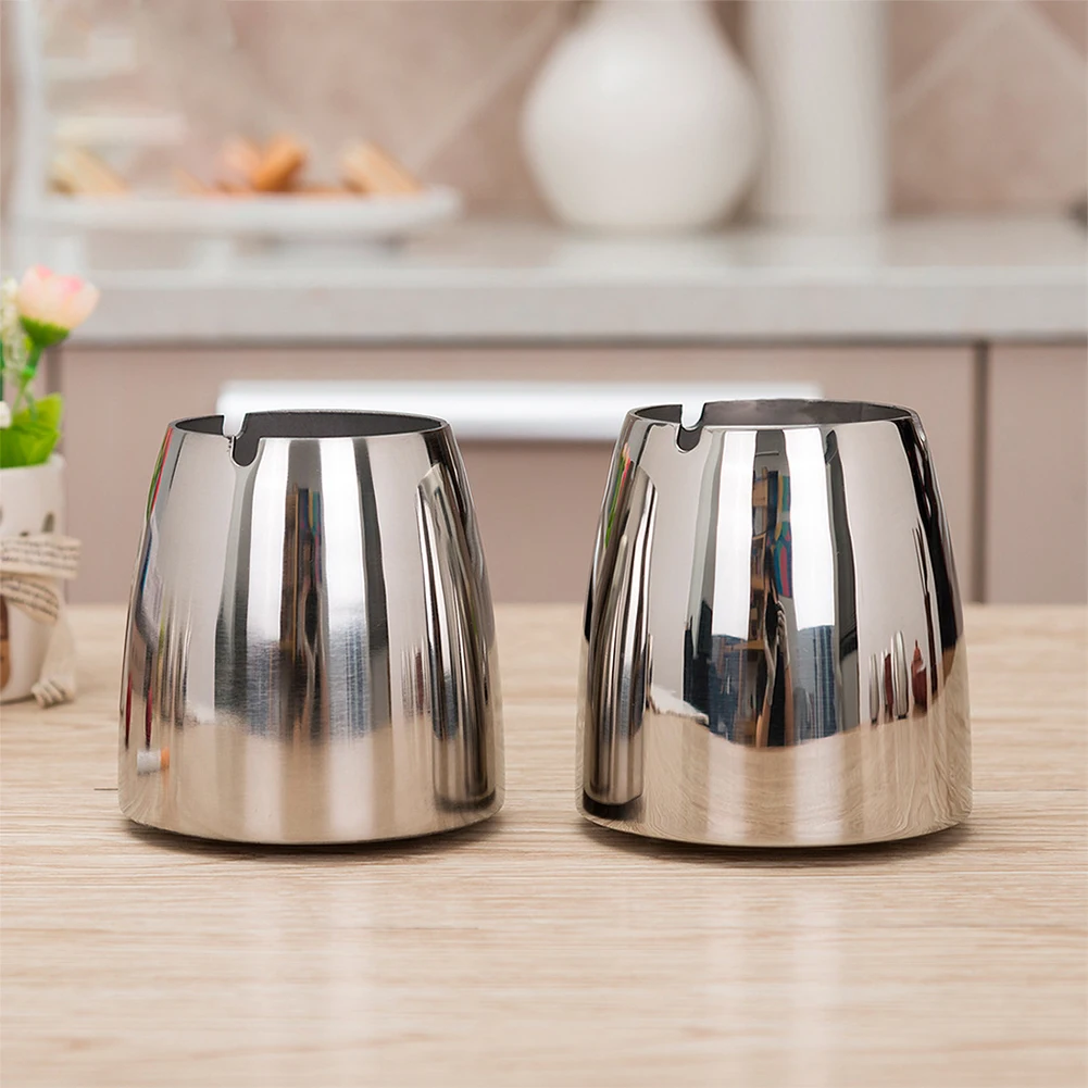 Ветрозащитная небьющаяся пепельница из нержавеющей стали Настольная с крышкой |