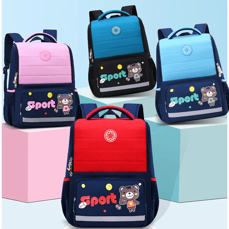 Weysfor New Nylon Backpack School Bag Cartoon Bear Pattern Waterproof School Bags for Teenagers Backpack Female Rucksack Mochila