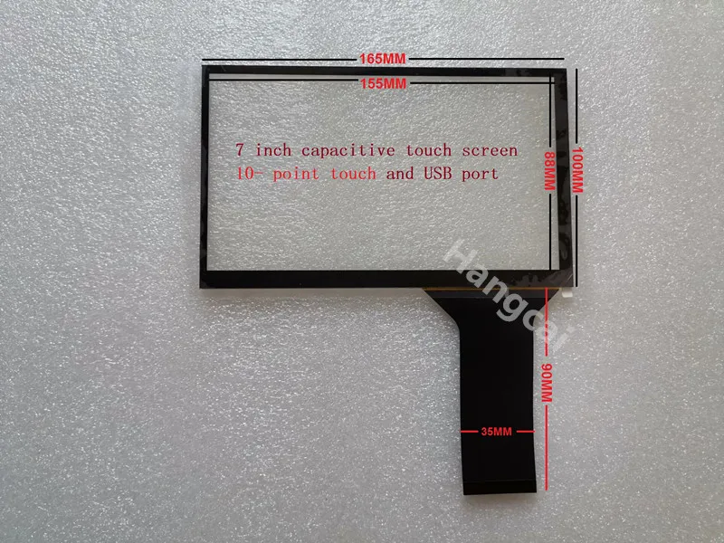 Новый 7 дюймовый емкостный сенсорный экран 165x100 мм закаленное стекло G + структура