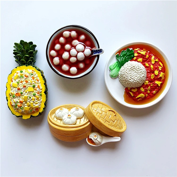 

Hand-made Painted Pineapple Rice, Tomato And Egg 3D Fridge Magnets Tourism Souvenirs Refrigerator Magnetic Stickers Gift