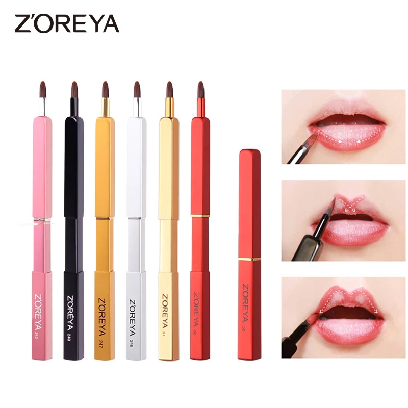 Бренд Zoreya черная выдвижная кисть для губ синтетические инструменты волос и