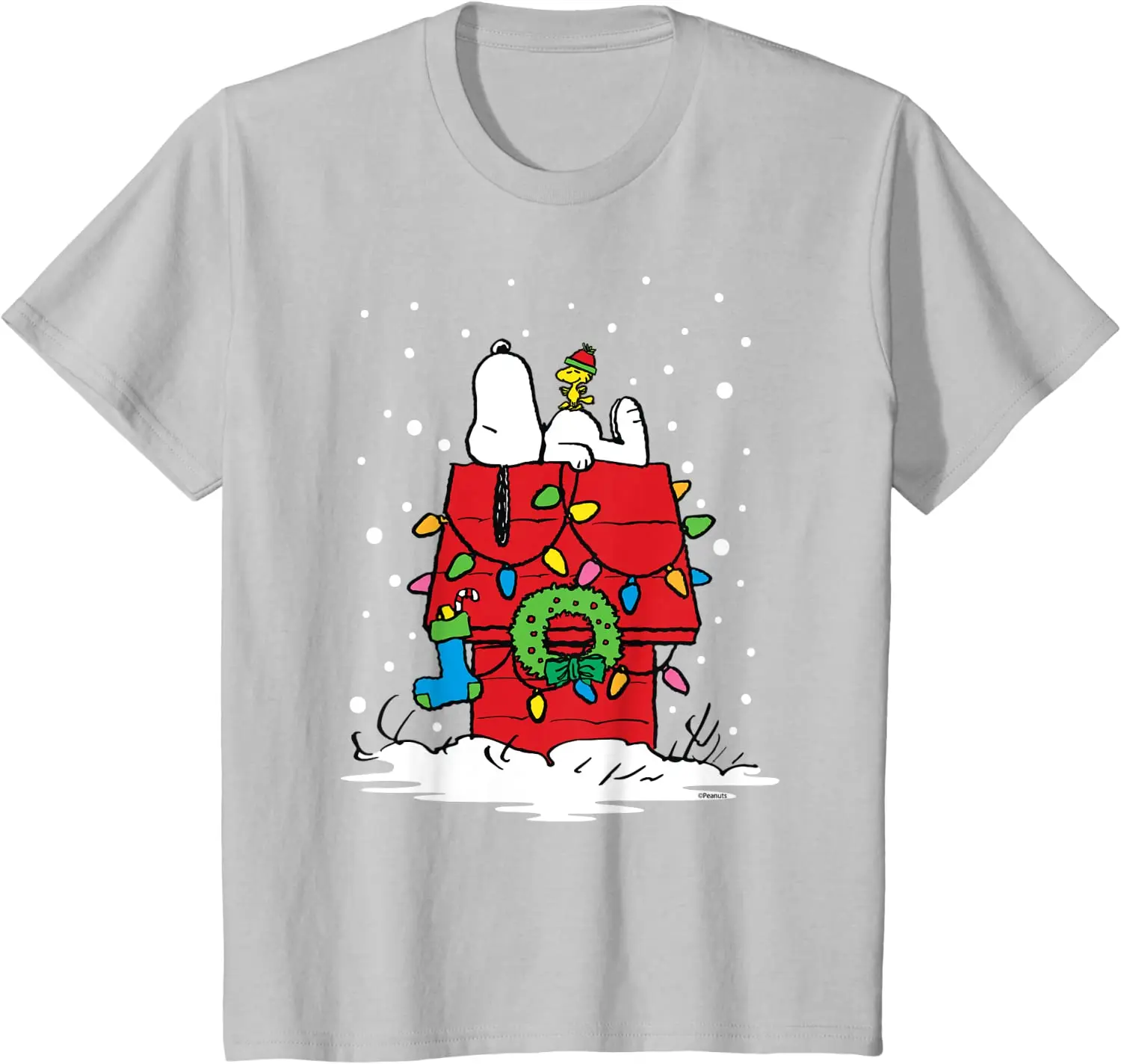 

Lighted Christmas Sock Holiday & Woodstock T-Shirt