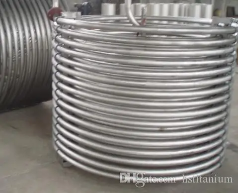 Горячая Распродажа ASTM B337 B338 Gr1 Gr2 сильная Антикоррозийная титановая катушка для