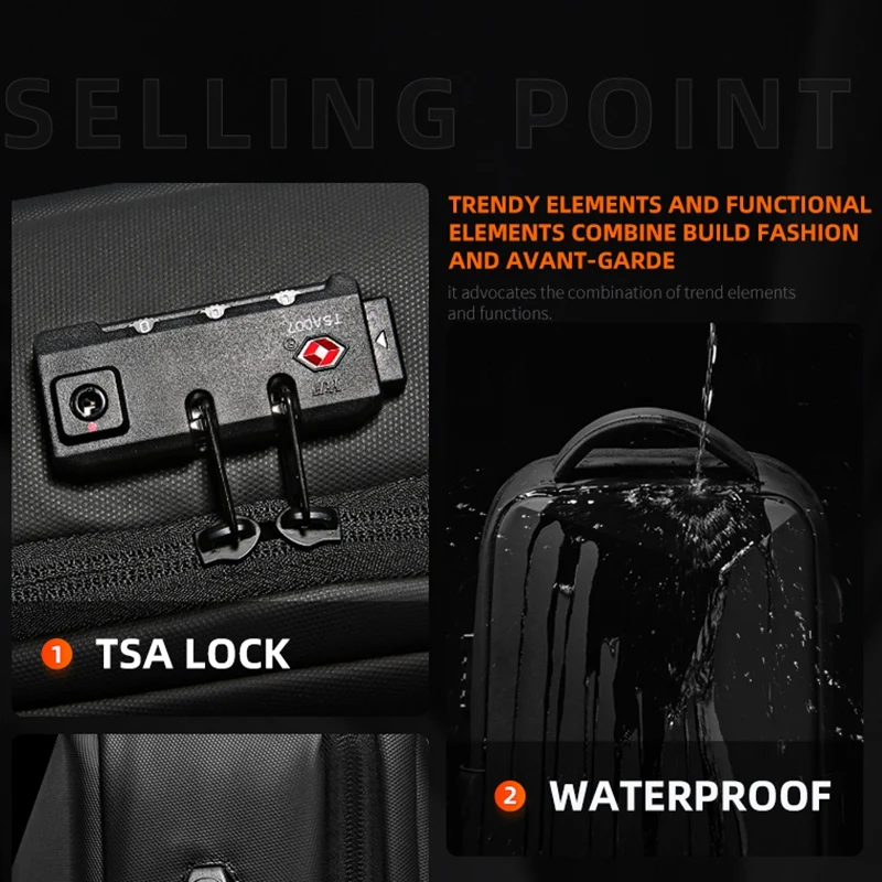 

Fashion Laptop Backpack Anti-Theft Waterproof School Backpacks USB Charging Men Business Travel Bag Backpack