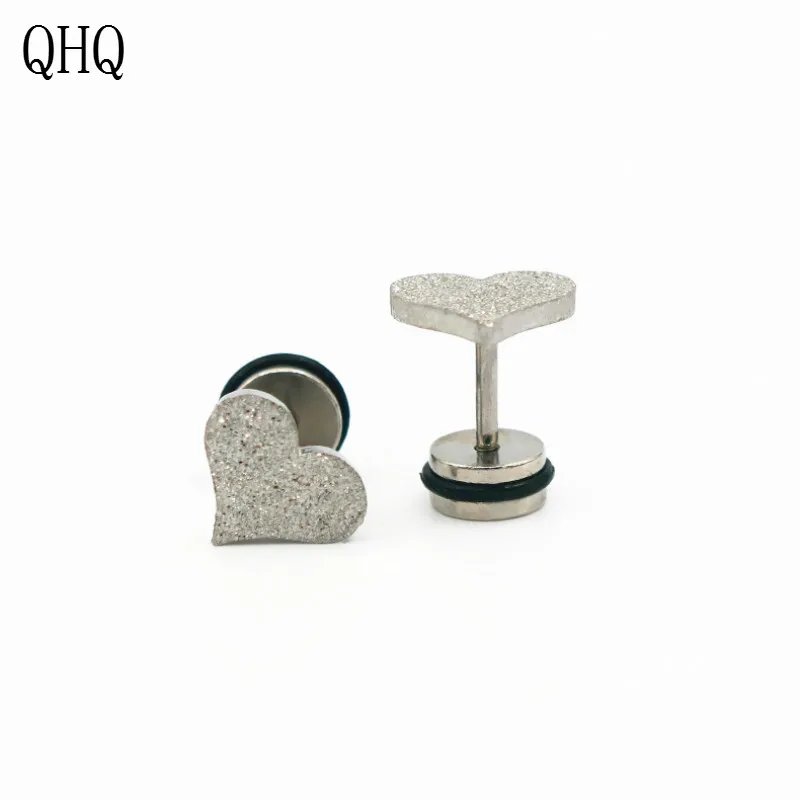 QHQ stud earring heart fashion ear rings stainless steel fine accessories jewelry earrings for women men studs gifts bohemia | Украшения и