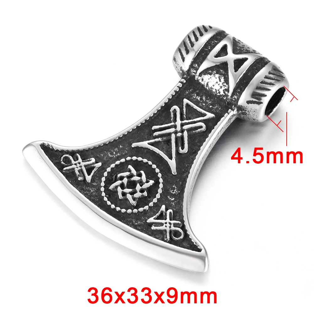 Viking Style 7 Нержавеющая сталь Viking Thor Hammer подвеска отверстие 5 мм для ожерелья DIY Аксессуары фурнитура для изготовления ювелирных изделий мужские Подвески поставки - Окраска металла: Viking Style 7