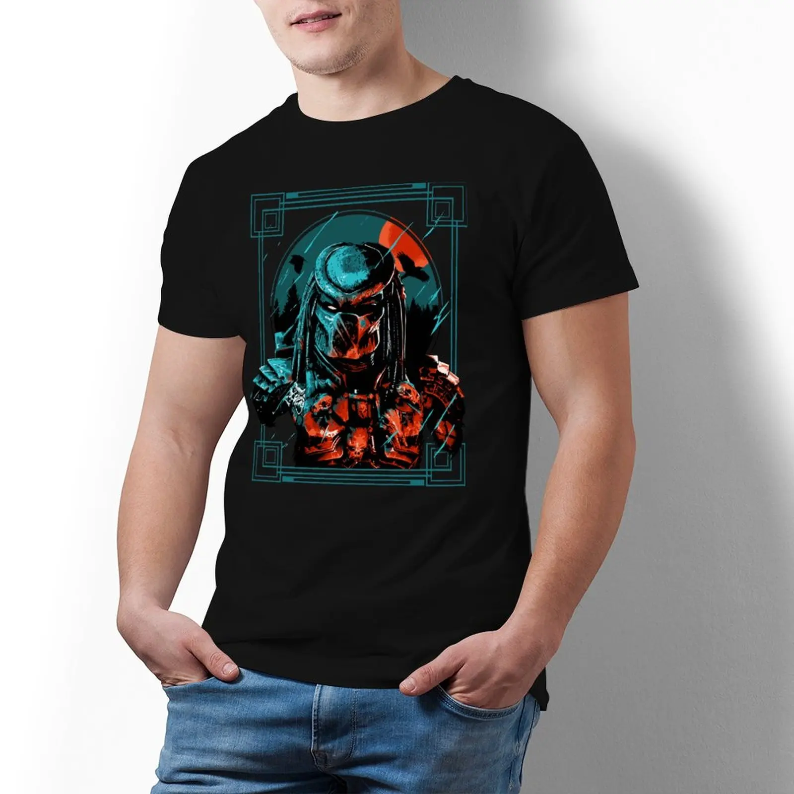 Футболка Alien Hunter мужская с культовым принтом 100 хлопок коротким рукавом классная