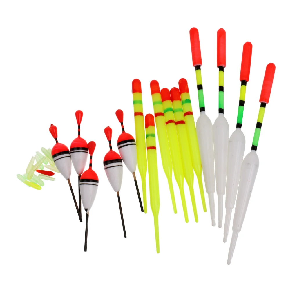 

15 Pieces Plastic Fishing Floats Tube Indicator Assorted Sizes