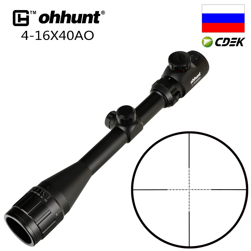 Ohhunt 4X32 3 9X40 4 16X40 6 24X50 винтовка Сфера провода охотничий прицел 1 дюймов оптический