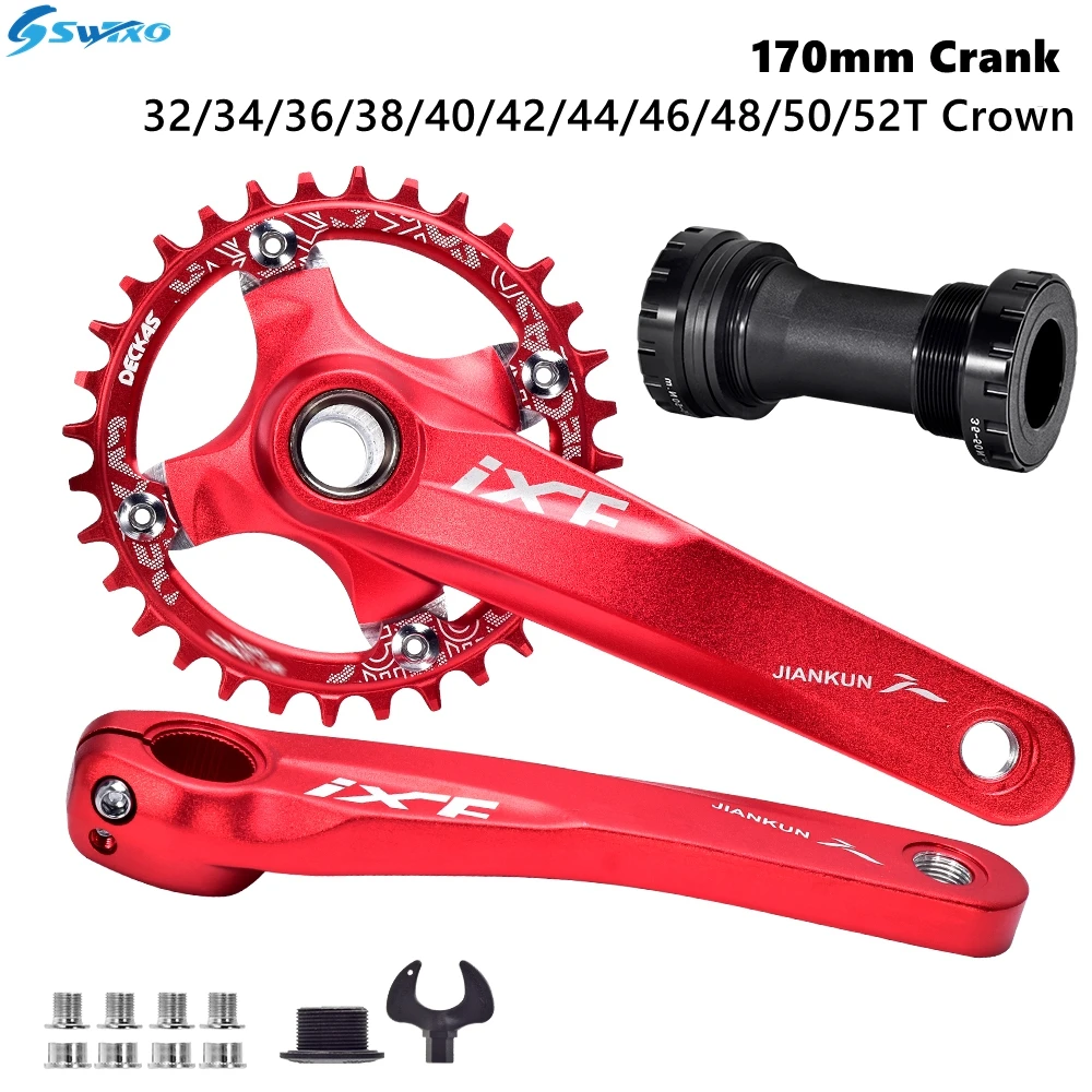 IXF Bike Crank Arm Set Mountain 170mm Crankset 104BCD 32/34/36/38/40/42/44/46/48/50/52T Chainring for Shimano FSA Gaint | Спорт и