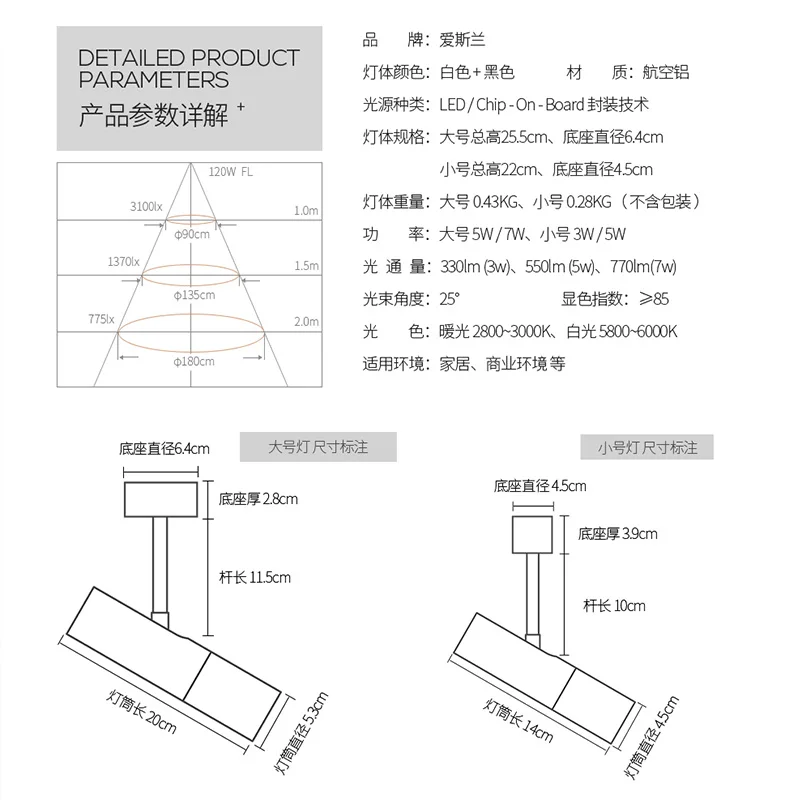 

Aisilan Modern LED Ceiling Spotlights Surface Mounted AC85-260V 5/7W 360+90 Angle Rotation for Living Home Commercial Lighting