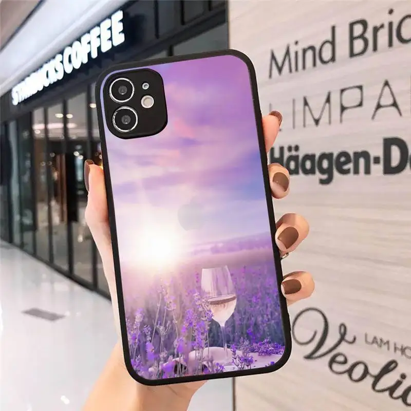 

lavender purple flowers Phone Case matte transparent For iphone 7 8 11 12 plus mini x xs xr pro max cover