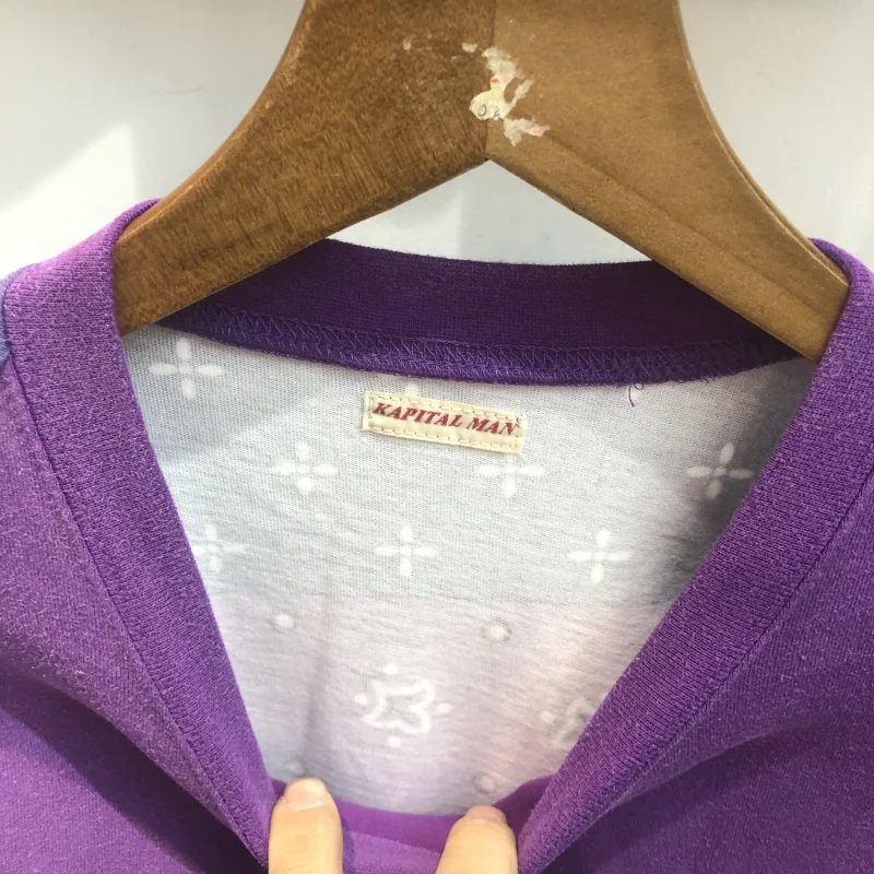 

Oversized kapital Man T-shirt Men Women Front American Indian flag Pocket Back Full Logo Print Kapital Tee Tops Short Sleeve