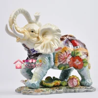 blue lucky ceramic elephant home decor crafts room decoration handicraft ornament porcelain figurines wedding decoration gift