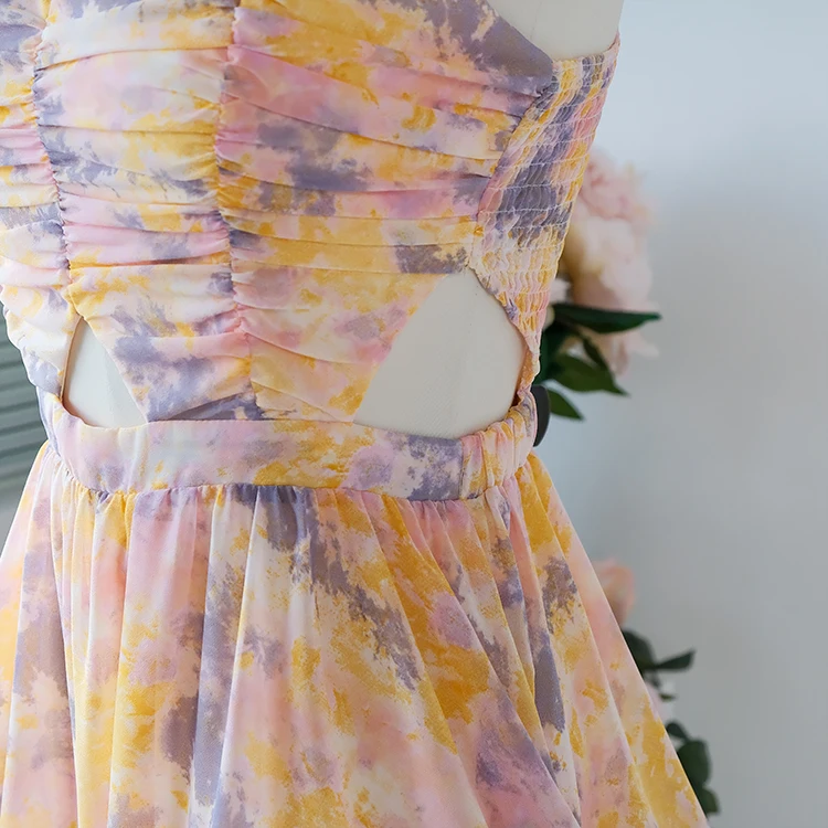 

2021 Summer Autumn Holiday Sexy Sleeveless Hole Backless A-line Mini Dress