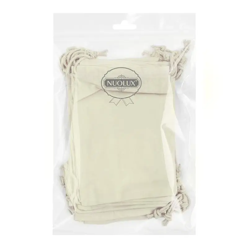 10 шт подарочные сумочки из хлопка многоразовые муслиновые небольшие мешочки для