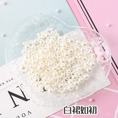 Mix color white 2/3/4/5 мм мульти вариант размера около 500 шт./лот случайная смесь цветов, не требующие отверстия в ухе, жемчуг Круглые бусины для рукоделия украшение для альбома - Цвет: Mix color white