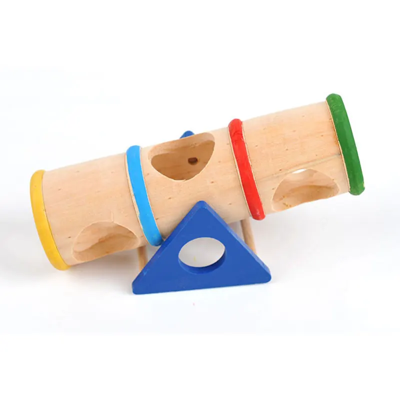 Hamster Seesaw Wooden Rat Tunnel Tube Pet Toys Small Animal Mice Activity Mouse Chinchillas Playground | Дом и сад